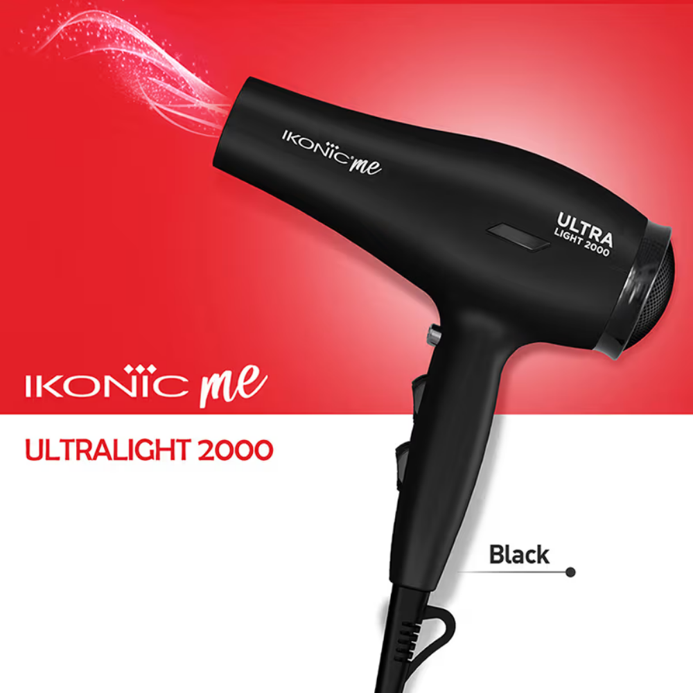 Ikonic Me Ultralight 2000 Hair Dryer - Black