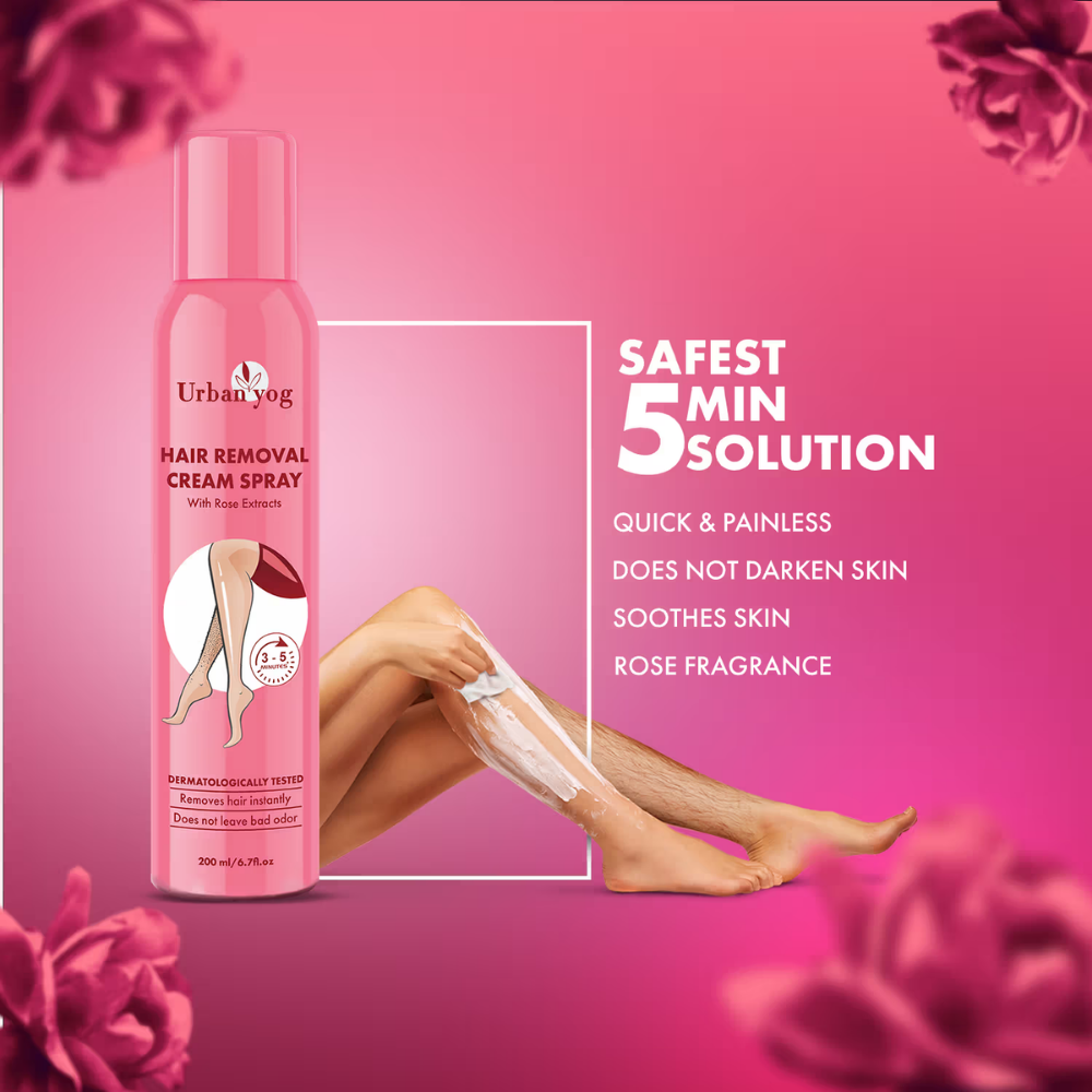 UrbanYog Hair Removal Cream Spray With Rose Extracts