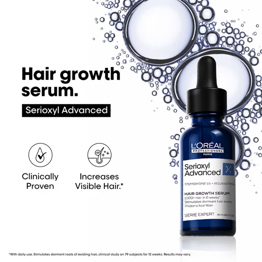 L’Oréal Professionnel Serioxyl Advanced Hair Growth Serum, Stemoxydine 5% & Resveratrol