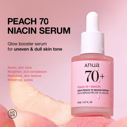 Anua Peach 70 Niacin Serum with 5% Niacinamide for Glass Skin, Brightens Skin & Minimizes Pores