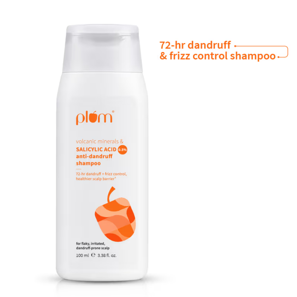 Plum Anti-Dandruff Shampoo with Volcanic Minerals 0.5% Salicylic Acid, 72hr Dandruff & Frizz Control