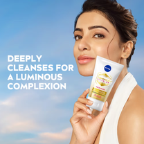 Nivea Luminous Even Glow Face Wash Oil Free Formula, Aha, Aloe Vera, Guarana Extract Deep Clean