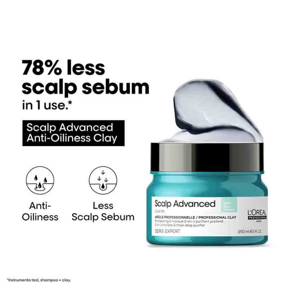 L’Oréal Professionnel Scalp Advanced Anti-Oiliness 2-In-1 Shampoo & Mask for Very Oily Scalp