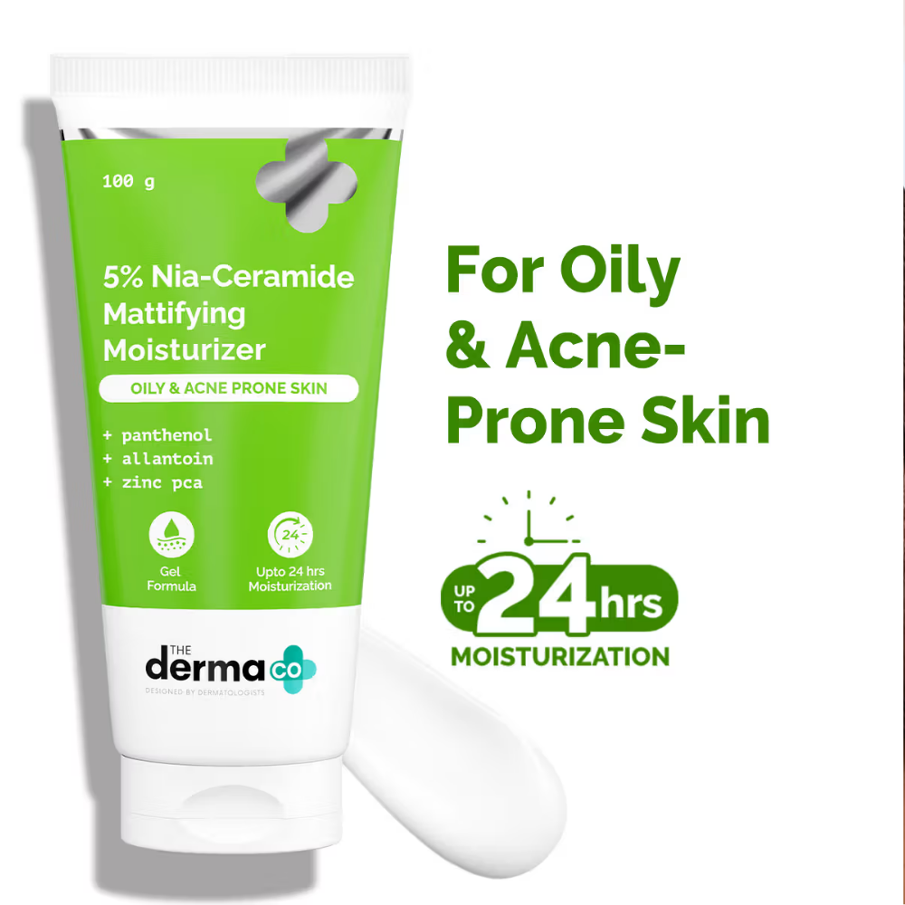 The Derma Co 5% Nia-Ceramide Mattifying Moisturizer for Oily & Acne Prone Skin