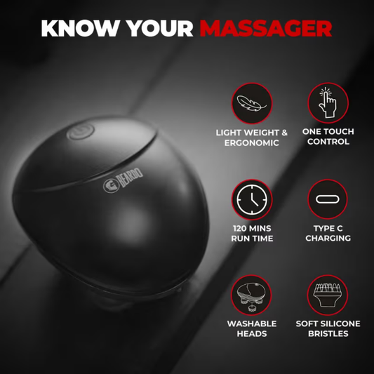 Beardo Stress Buster Electric Scalp Massager 120 Min Run Time & 3 Speed Modes