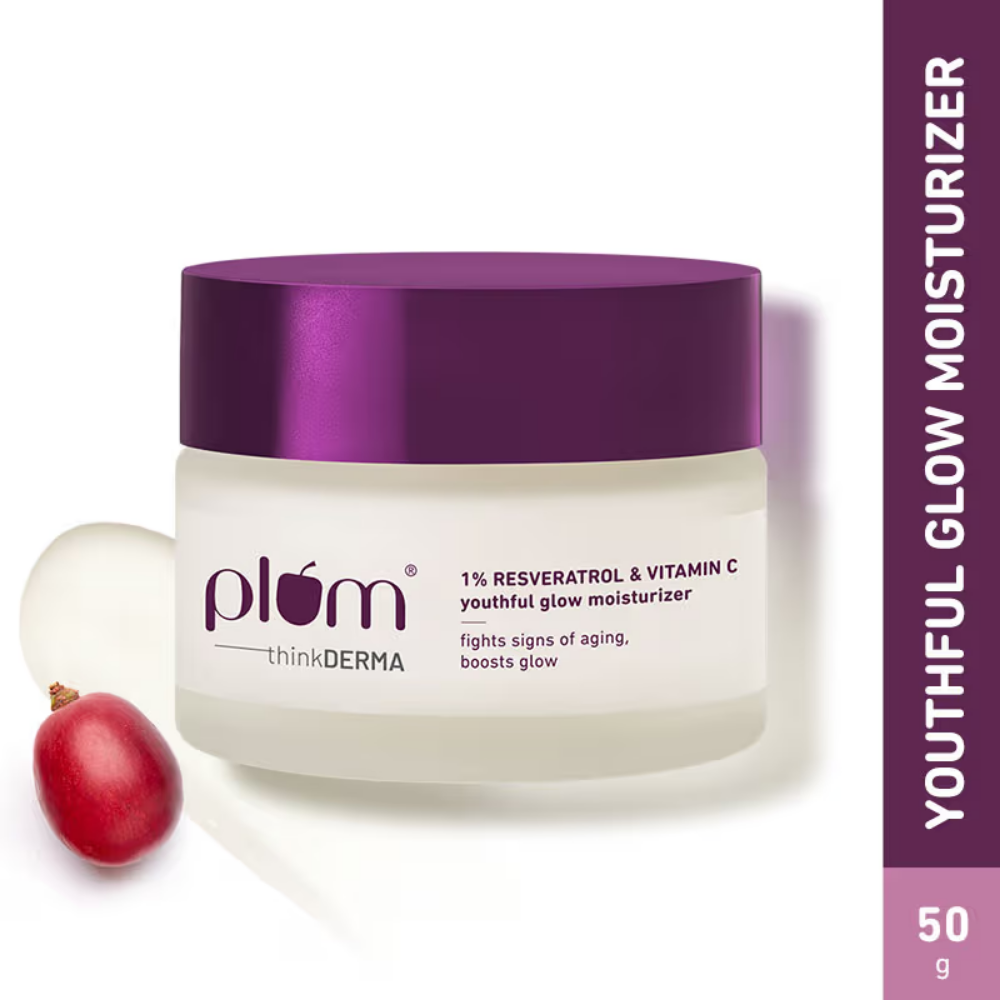 Plum 1% Resveratrol & Vitamin C Youthful Glow Moisturizer For Glowing Skin