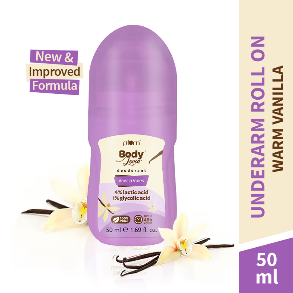 Plum BodyLovin Vanilla Vibes Deodorant Roll-On Controls Underarm Odor