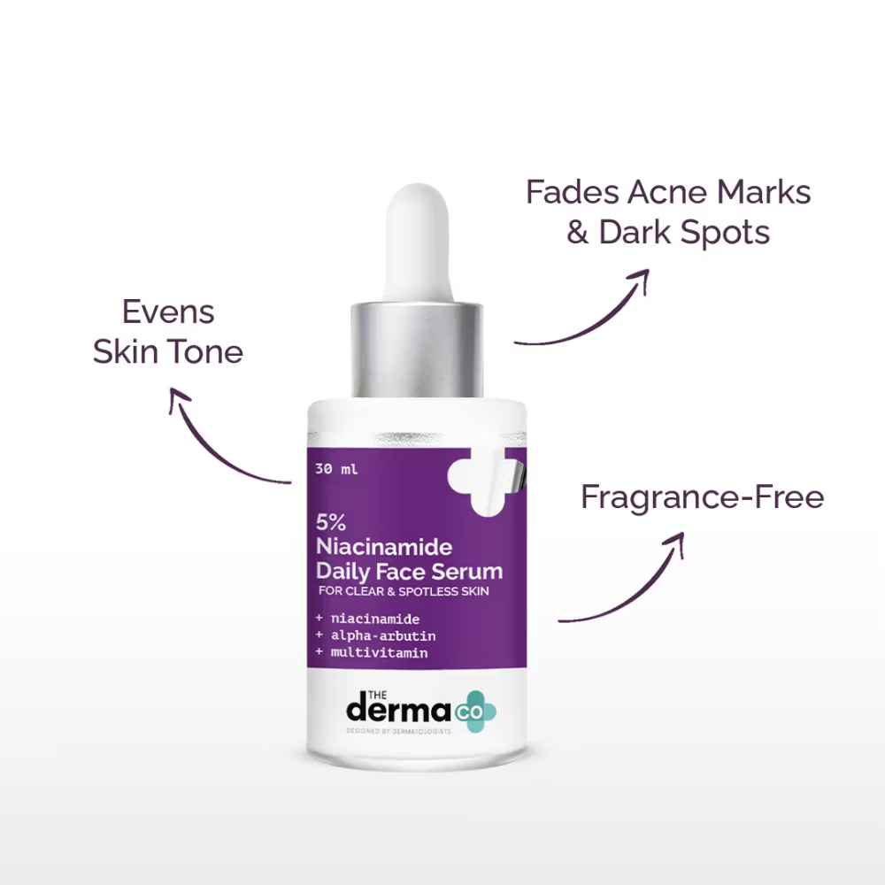 The Derma Co 5% Niacinamide Face Serum With Alpha Arbutin & Multivitamin For Clear & Spotless Skin