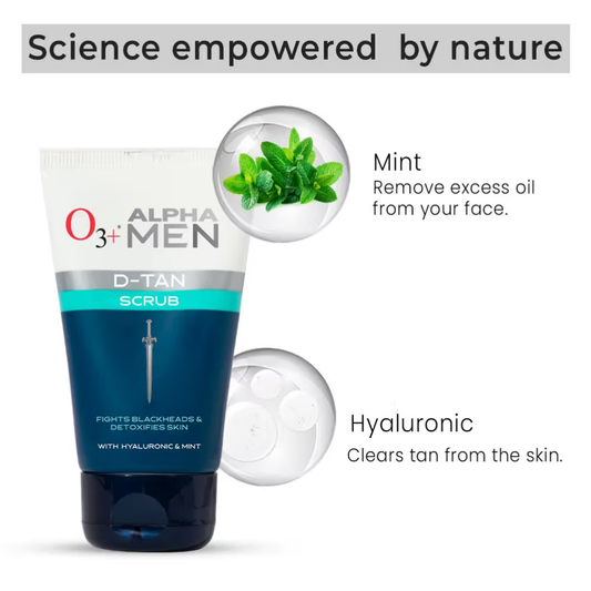O3+ Alpha Men Dtan Scrub For Blackheads & De Tan