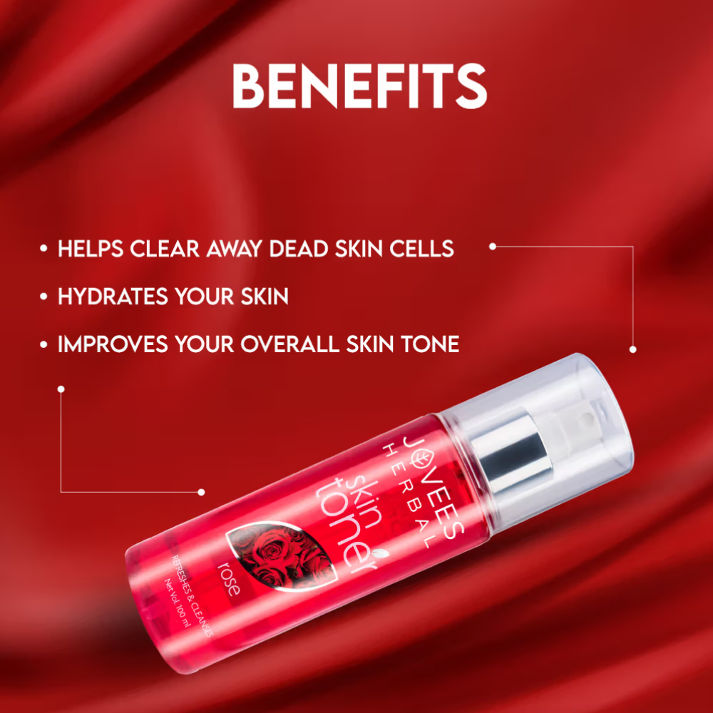 Jovees Herbal Rose Skin Toner For Youthful Skin, Tightens Pores, Healthy Glow 100% Natural
