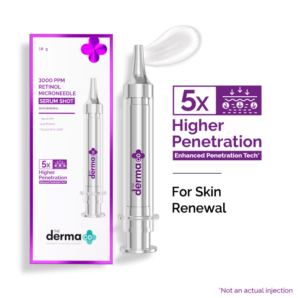 The Derma Co 3000 PPM Retinol Microneedle Serum Shot Anti-Ageing, Wrinkles, Fine Lines, All Skin
