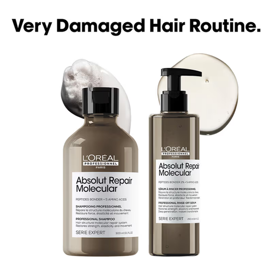 L'Oréal Professionnel Absolut Repair Molecular Shampoo & Rinse-Off Serum For Damaged Hair