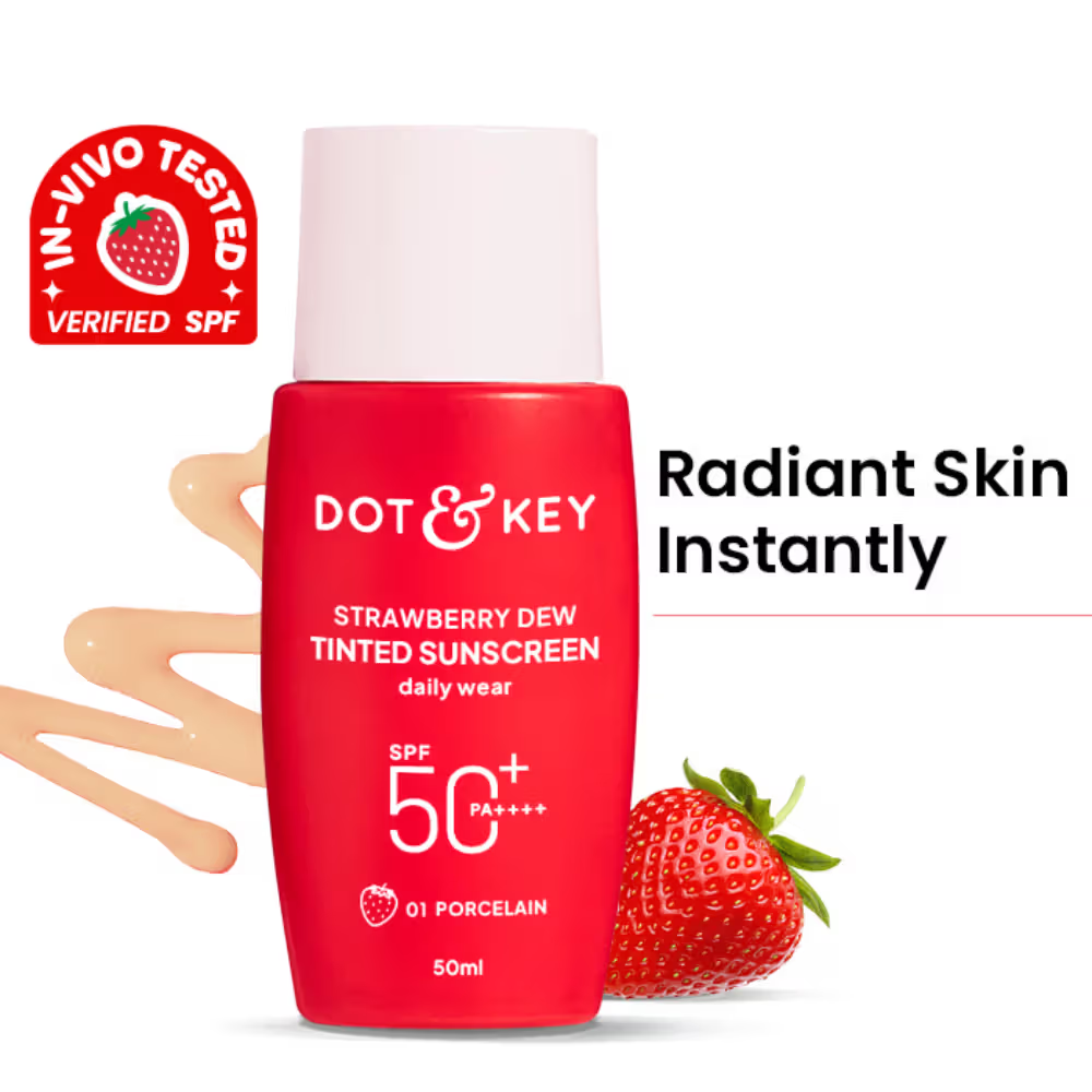 Dot & Key Strawberry Dew Tinted Sunscreen In-Vivo Tested SPF 50+ PA++++ for Daily Wear