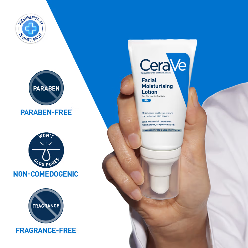 CeraVe PM Facial Moisturizer Lightweight Night Cream with Ceramides, Niacinamide & Hyaluronic Acid