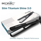 Ikonic Professional Slim Titanium Shine 3.0 Hair Straightener - Black
