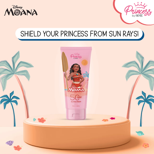Princess by RENEE Disney Moana Sunscreen with SPF 50, Protects & Nourishes, Zero White Cast