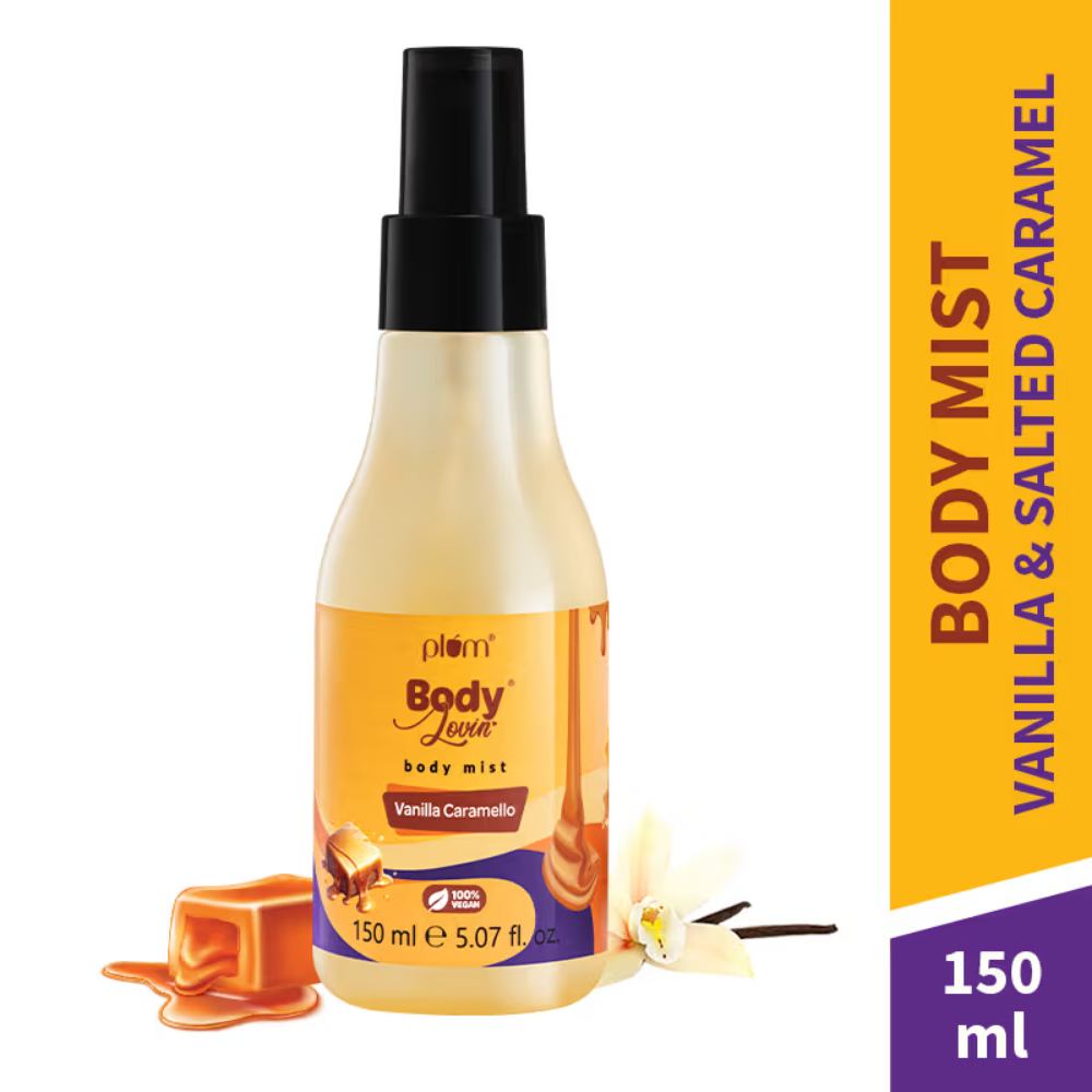 Plum Body Lovin Vanilla Caramello Body Mist For A Long Lasting Warm Caramel Fragrance