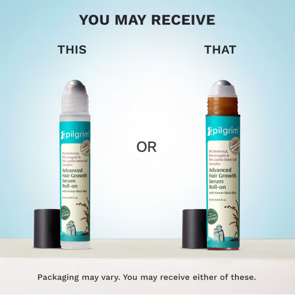 Pilgrim 3% Redensyl & 4% Anagain Advance Hair Growth Serum Roll-On With Rosemary & Korean Black Rice
