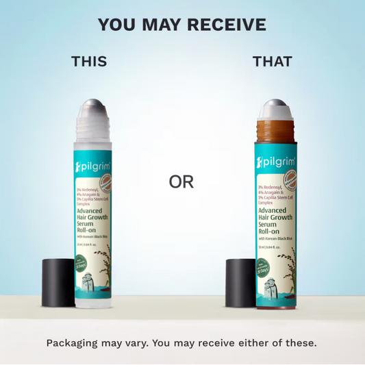 Pilgrim 3% Redensyl & 4% Anagain Advance Hair Growth Serum Roll-On With Rosemary & Korean Black Rice