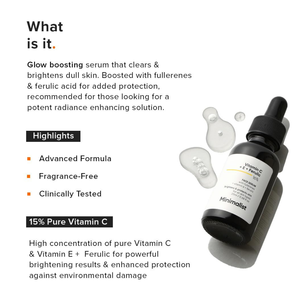 Minimalist Vitamin C + E + Ferulic 16% Face Serum
