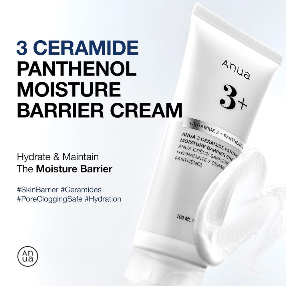 Anua 3 Ceramide Panthenol Moisture Barrier Cream with Hyaluronic Acid, Barrier Care & 48H Hydration