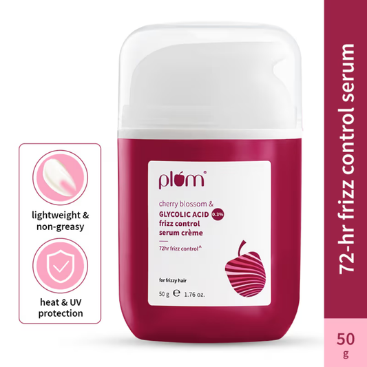 Plum 0.3% Glycolic Acid & Cherry Blossom Frizz Control Hair Serum Creme