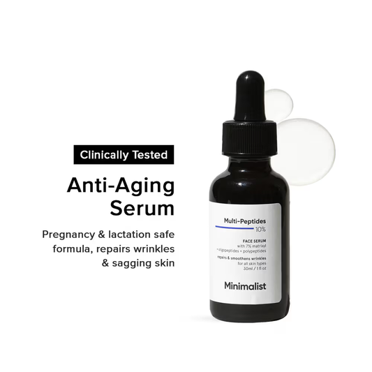 Minimalist 10% Multi Peptide Face Serum For Anti Aging & Collagen Boost With Bio-Placenta