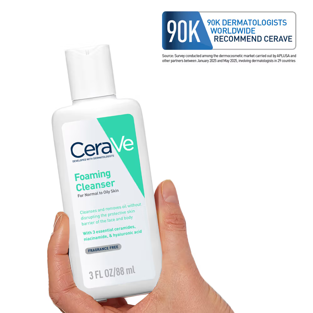 CeraVe Foaming Cleanser Face Wash For Oily Skin with Hyaluronic Acid, Ceramides & Niacinamide