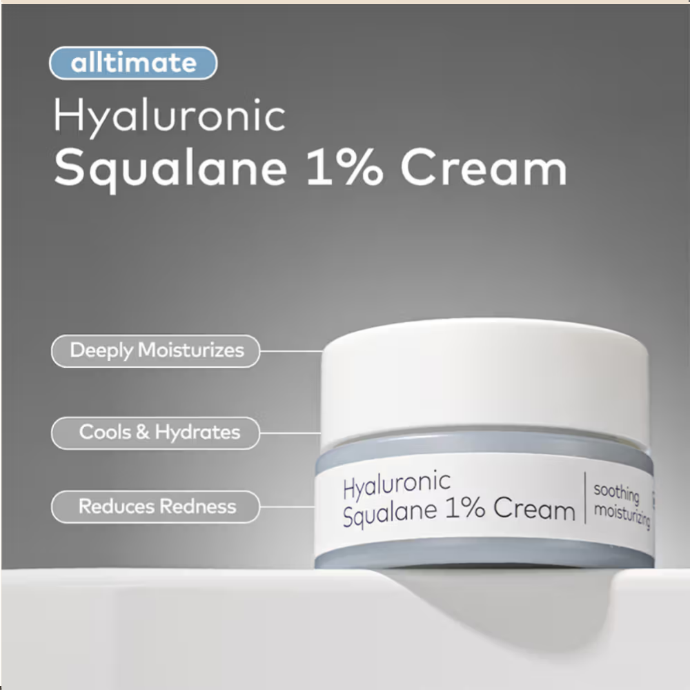 The Face Shop Alltimate Hyaluronic Squalane 1% Cream - Korean Day & Night Hydrating Moisturizer