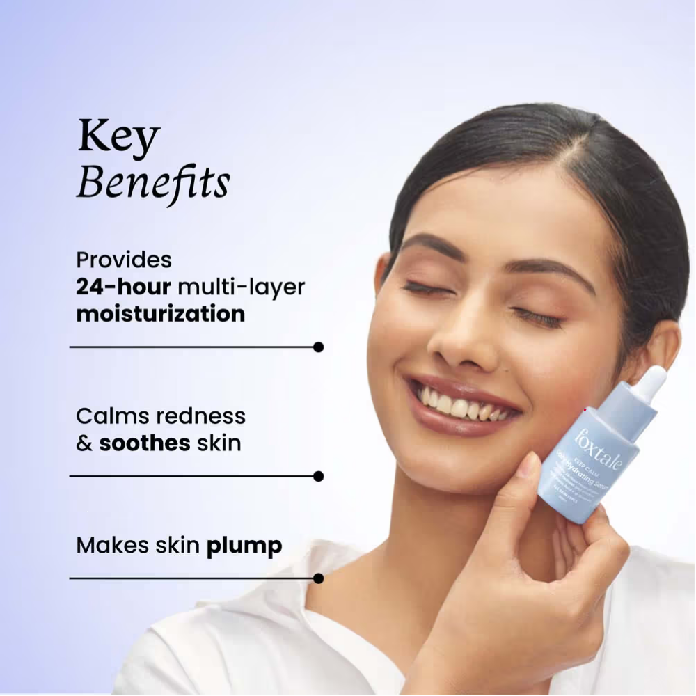 Foxtale Hydrating Serum With Hyaluronic Acid & 6 Hydration Boosters for 24 hours Moisturization