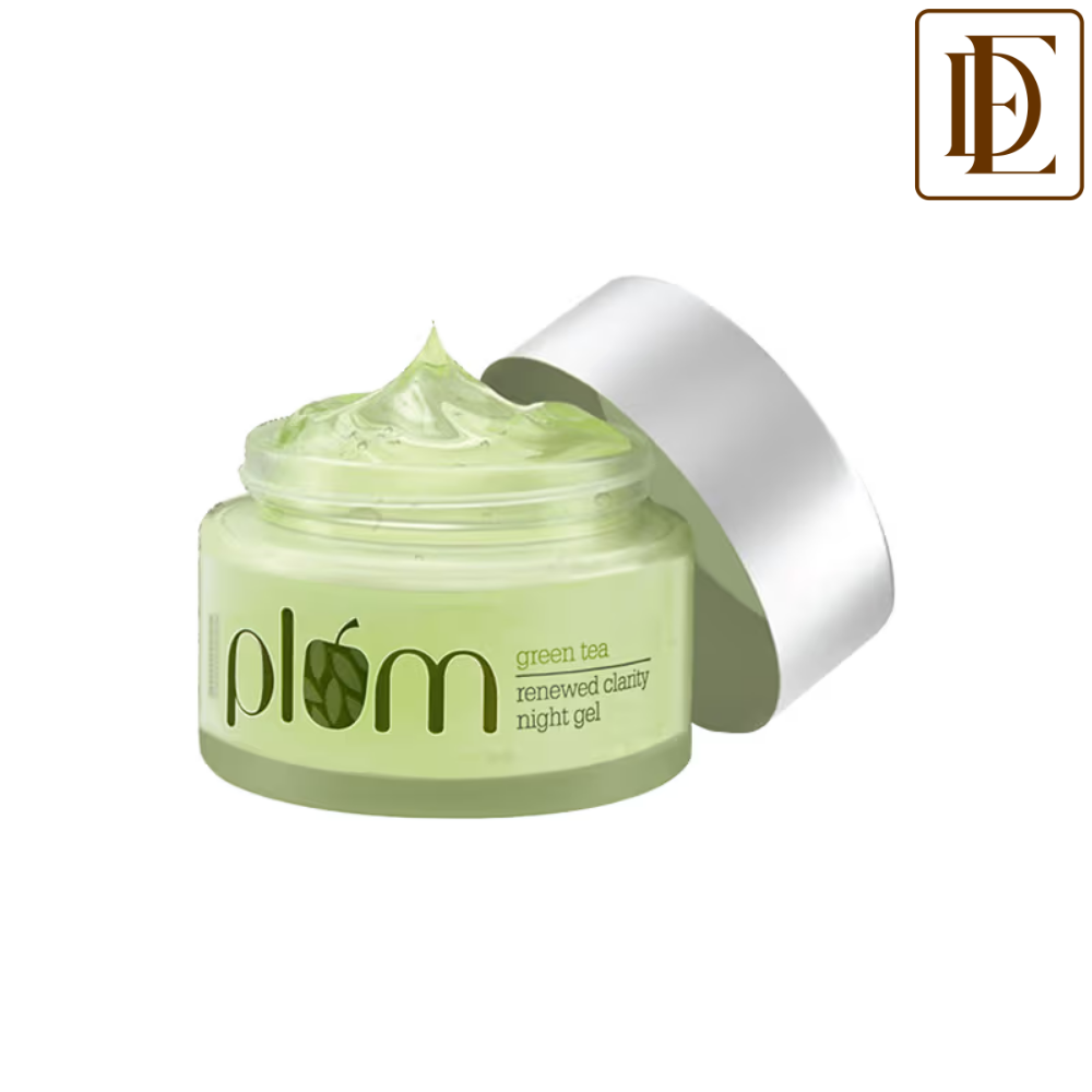 Plum Green Tea Night Gel Cream With Glycolic Acid, Fights Acne For Clear,Oil-Free,YouthfulSkin