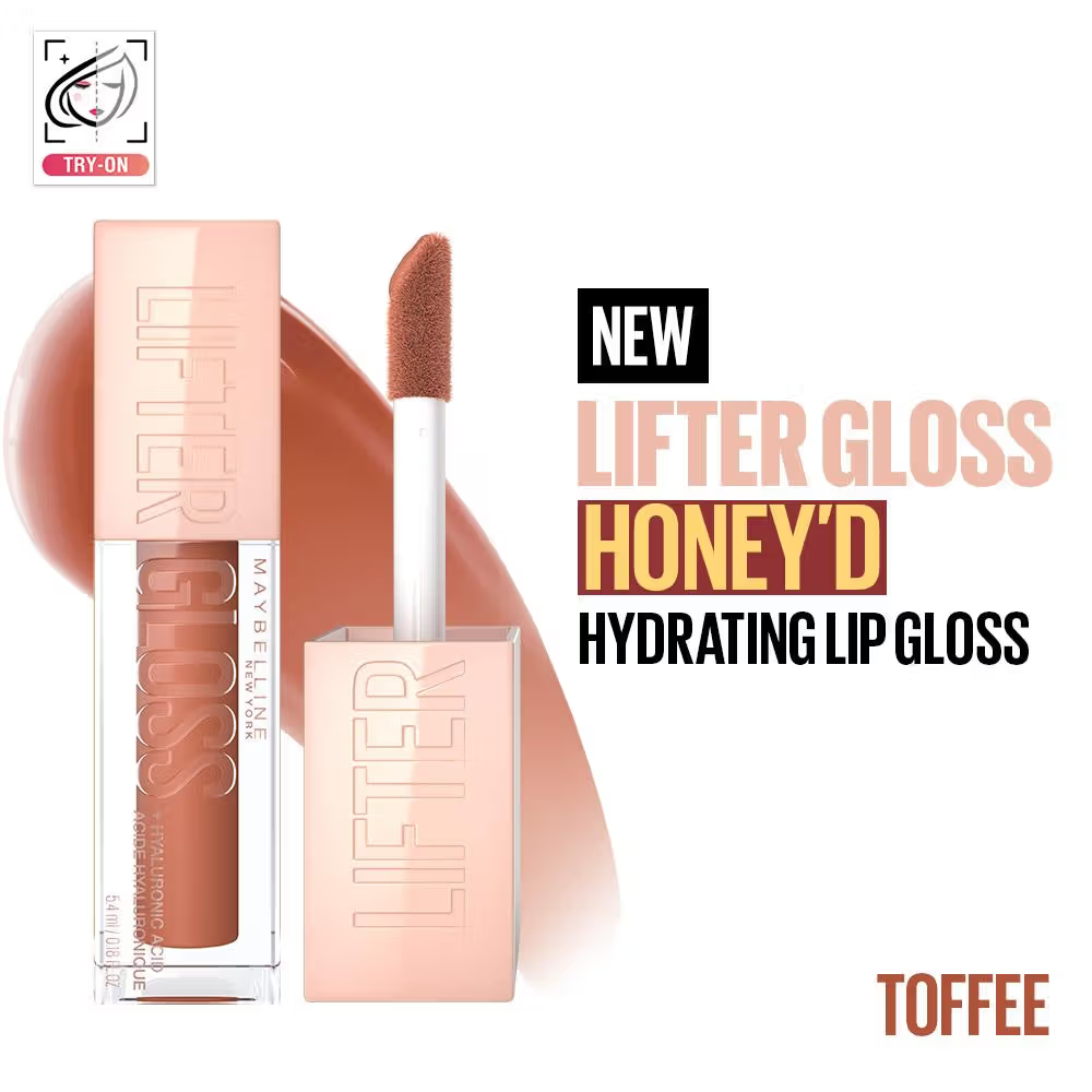 Maybelline New York Lifter Gloss Tinted Lip Gloss With Hyaluronic Acid, Long-lasting