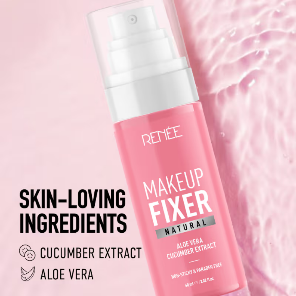 RENEE Natural Makeup Fixing Spray, Alcohol-Free, Hydrating, Dewy Finish, With Aloe Vera & Cucumber