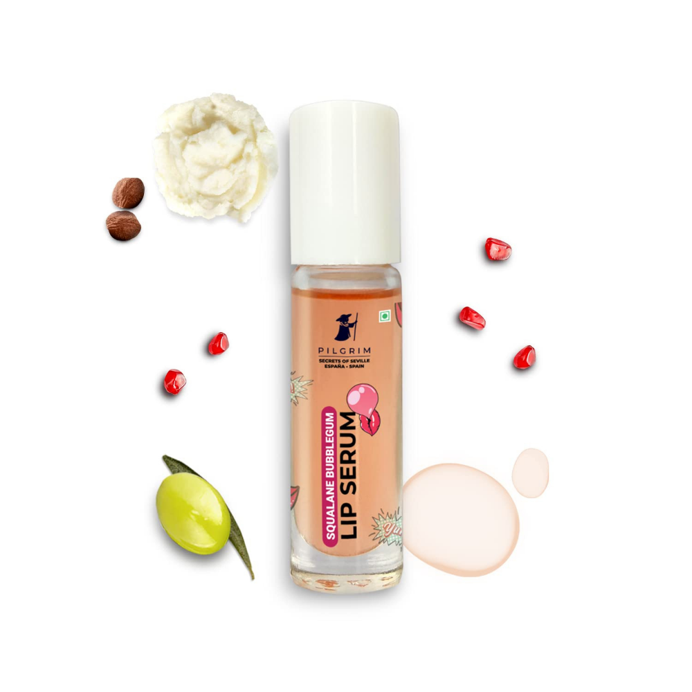 Pilgrim Spanish Squalane Lip Serum (Bubblegum)with roll-on for Visibly Plump Lips