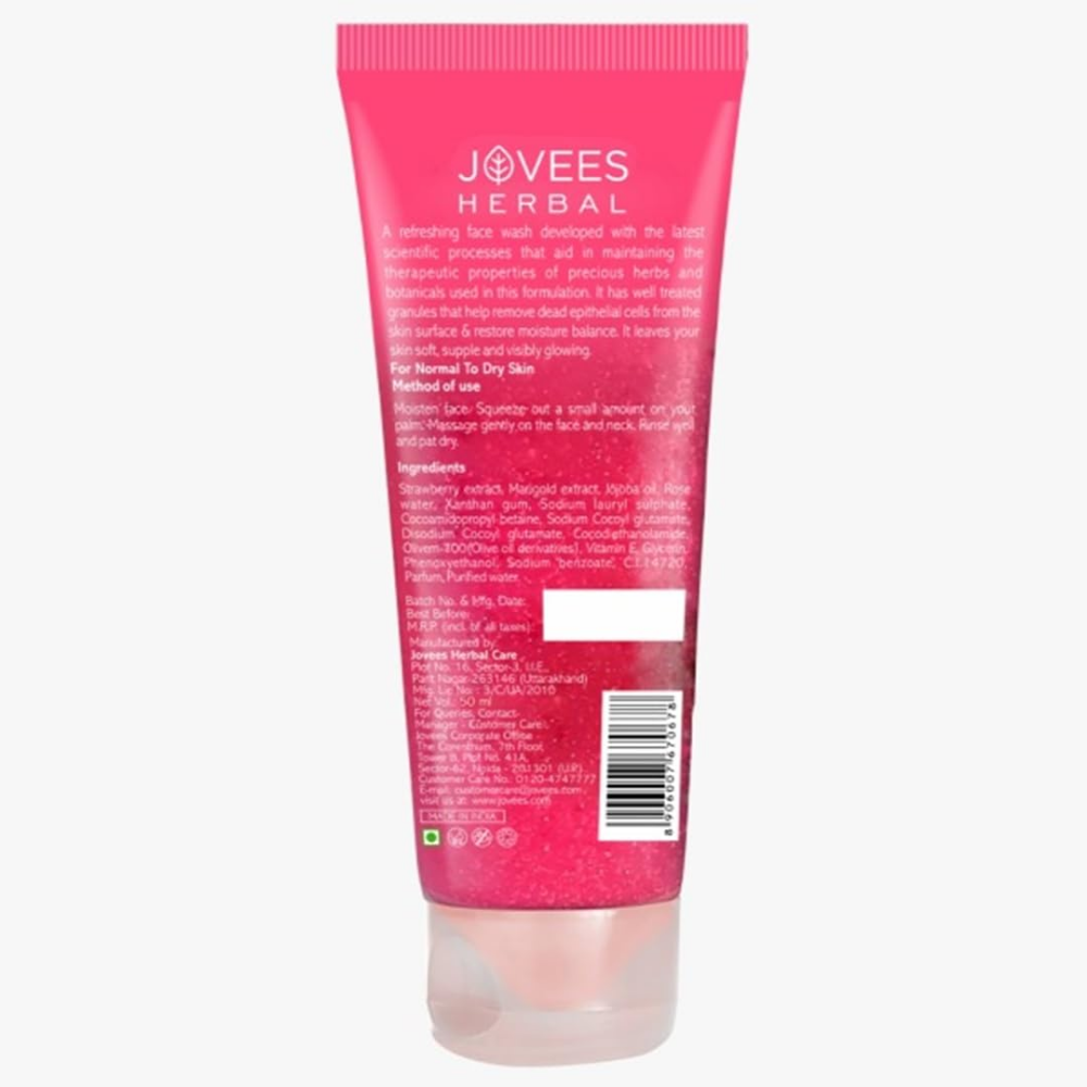 Jovees Herbal Strawberry Face Wash With Strawberry Extracts For Sheer Moisture & Glowing Skin