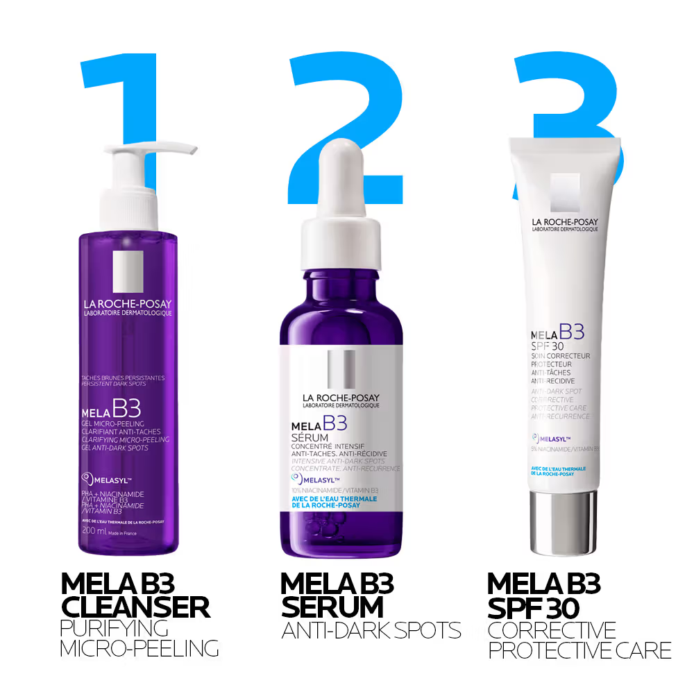 La Roche-Posay Mela B3 Anti-Dark Spots Combo, Mela B3 Facewash & Mela B3 Moisturizer with SPF30
