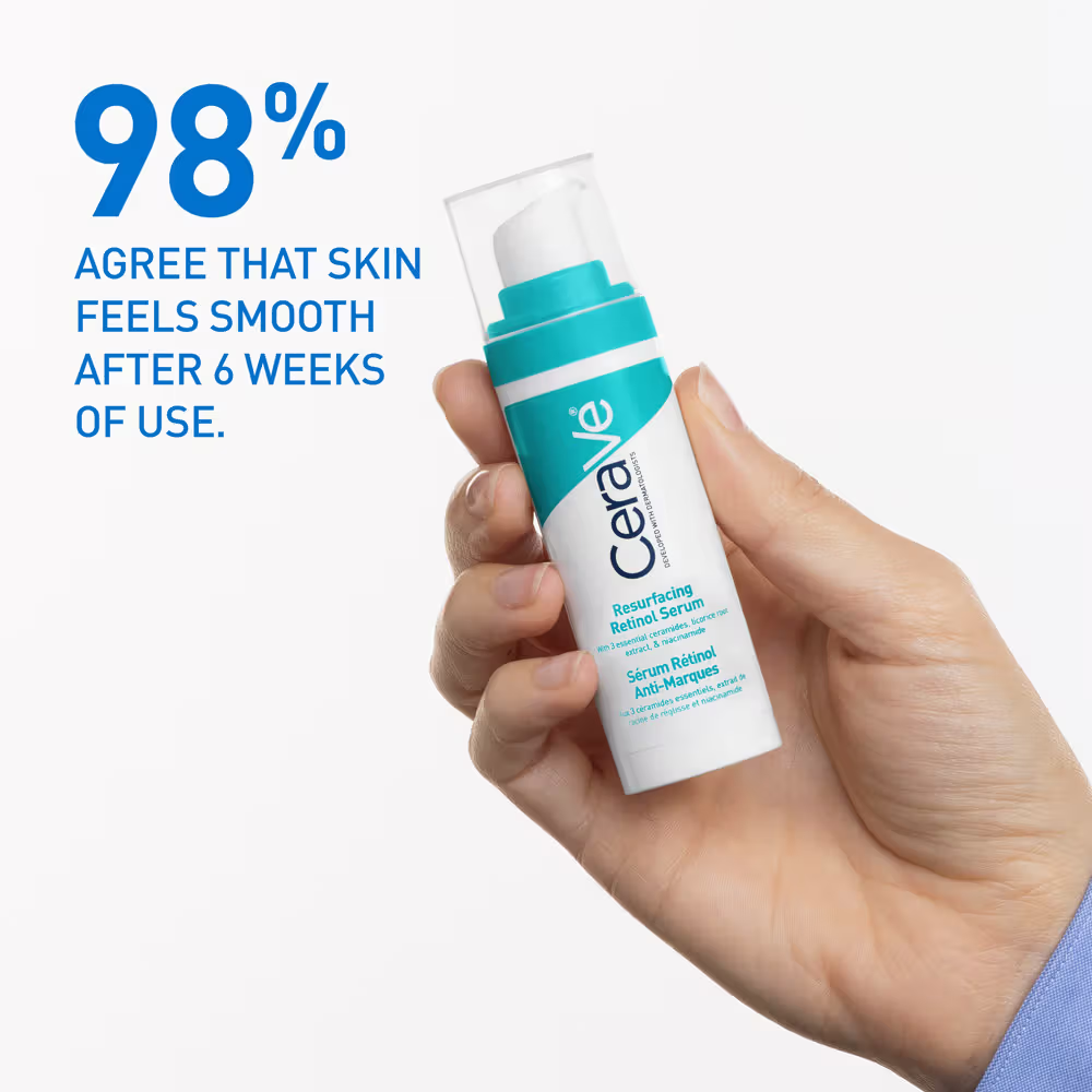 CeraVe Resurfacing Retinol Serum, Reduces Acne Marks with Licorice Root Extract & Niacinamide