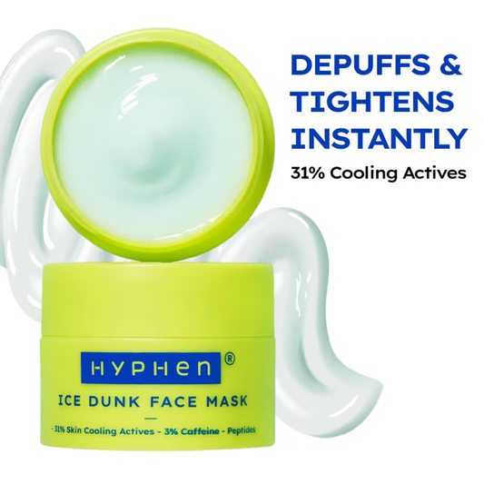 Hyphen Ice Dunk Cooling Face Mask - 31% Cooling Actives, 3% Caffeine - Instant Depuff