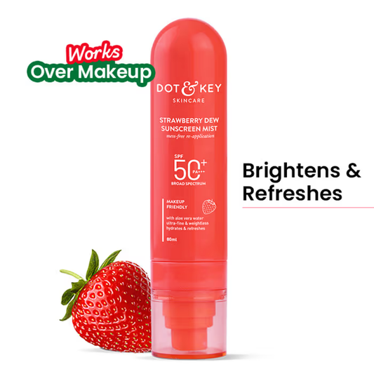 Dot & Key Strawberry Dew Sunscreen Mist In-Vivo Tested SPF 50+ PA+++, Mess-Free Re-application