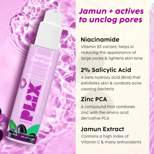Plix Jamun Active Acne Regime With Cleanser & Toner To Unclog Pores & Reduce Acne