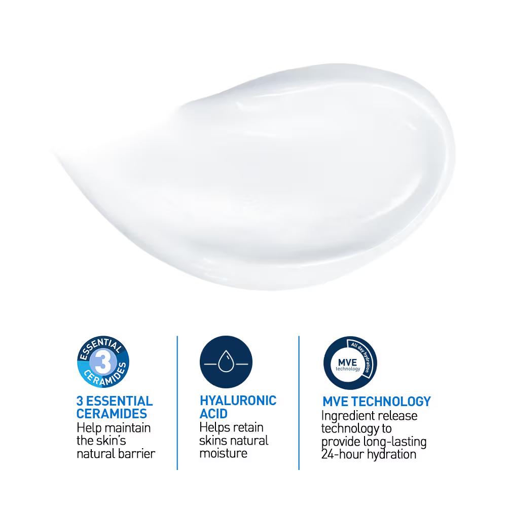 CeraVe Moisturizer Cream For Dry Skin With Ceramides & Hyaluronic Acid For Barrier Repair