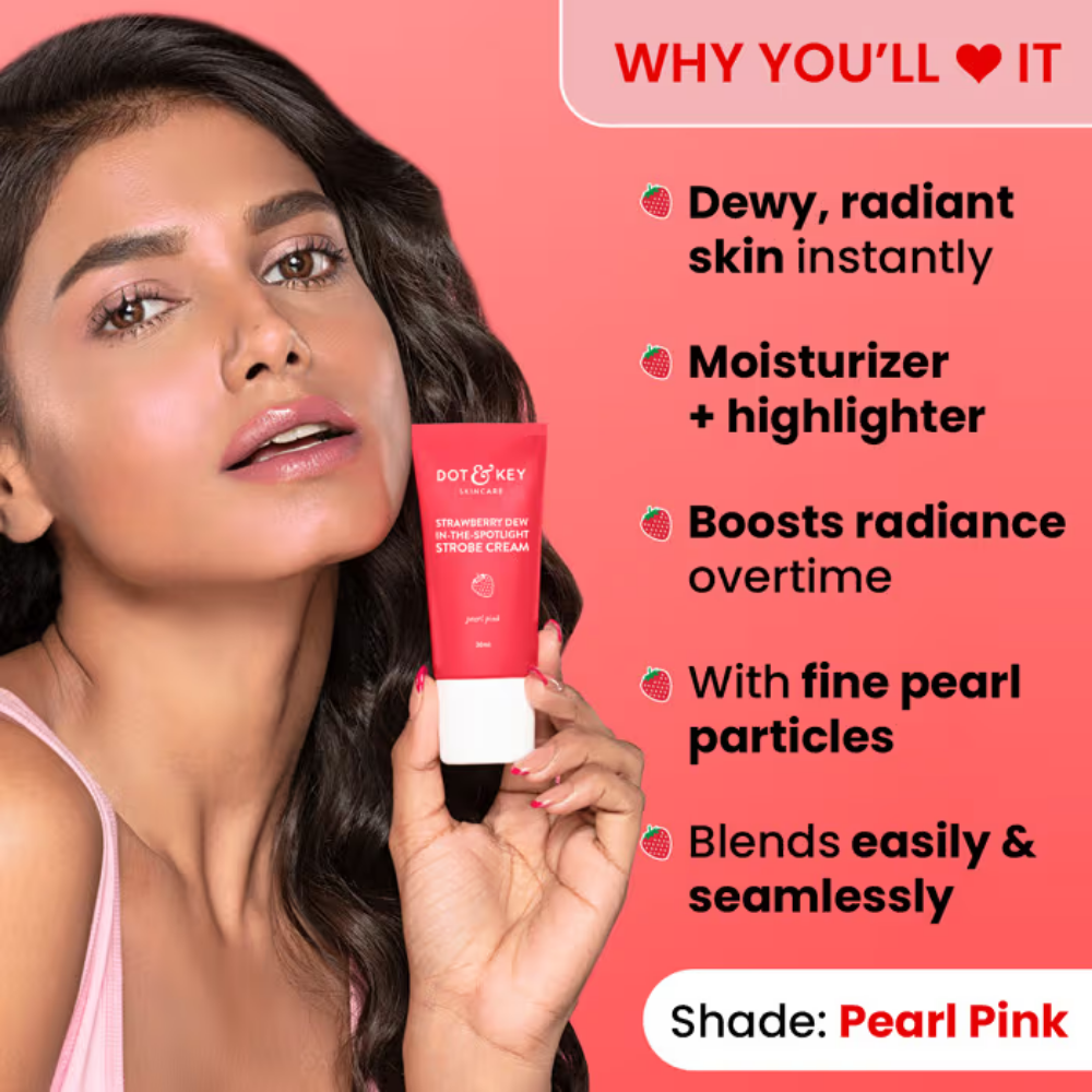 Dot & Key Strawberry Dew In-The-Spotlight Strobe Illuminating Cream + Moisturizer With Hyaluronic Pearl Pink