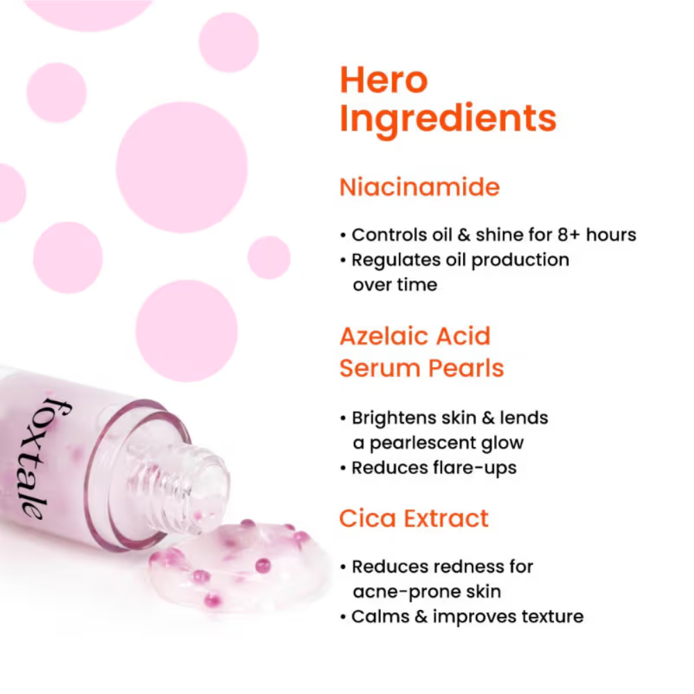 Foxtale Niacinamide & Cica Oil Balancing Moisturizer For Oily Skin, Lightweight & Non-Greasy