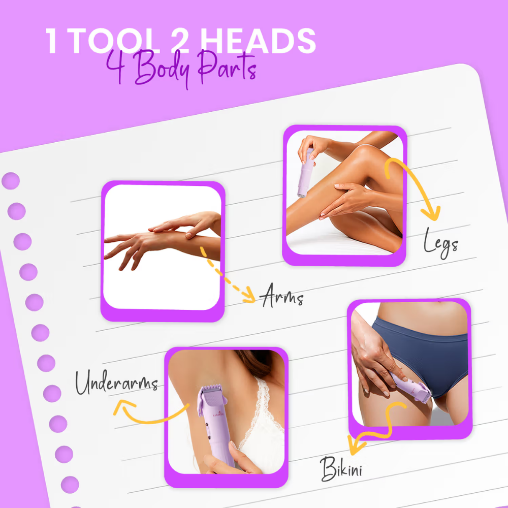 UrbanYog Dual Head Women Trimmer 2 in 1 Bikini And Body Hair Remover, Gentle Painless