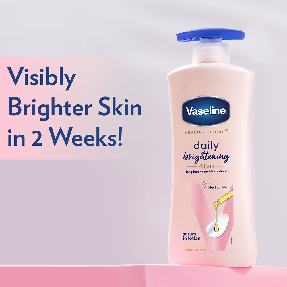 Vaseline Daily Brightening Body Lotion For Healthy & Glowing Skin With Niacinamide