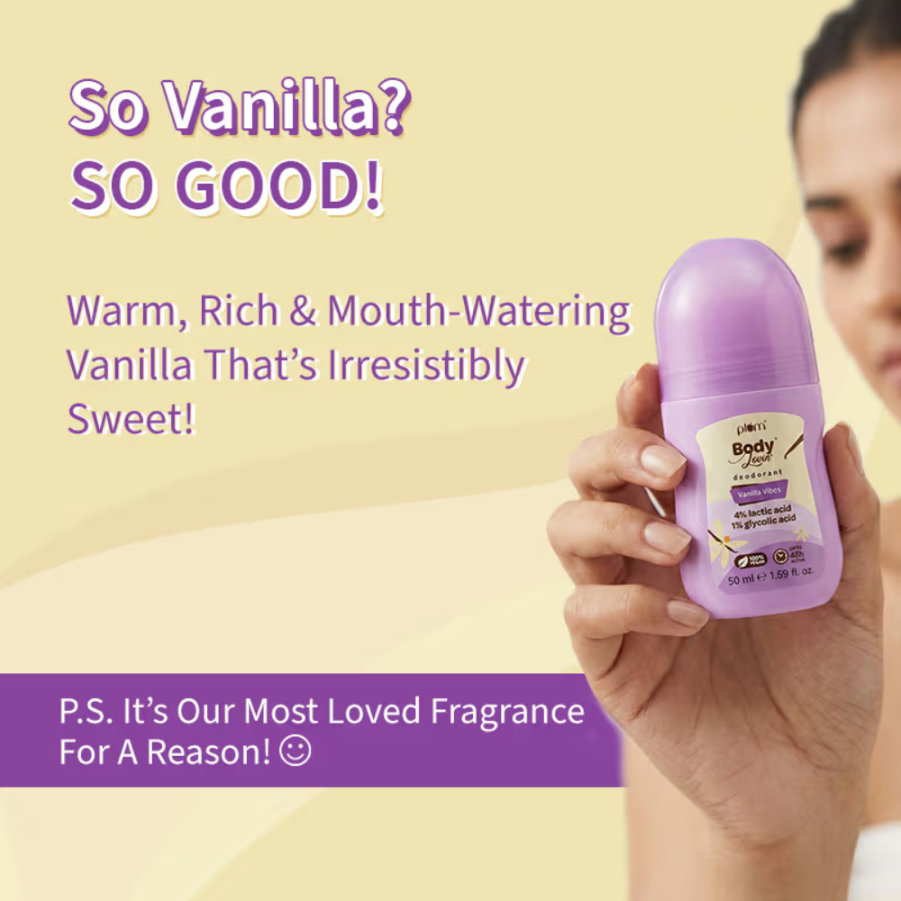 Plum BodyLovin Vanilla Vibes Deodorant Roll-On Controls Underarm Odor
