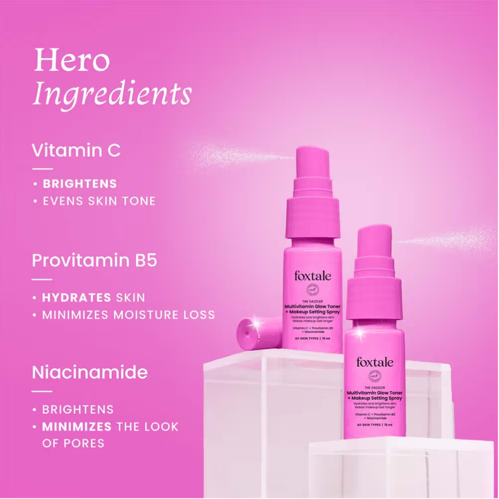 Foxtale Multivitamin Glow Toner + Setting Spray Vitamin C & Niacinamide