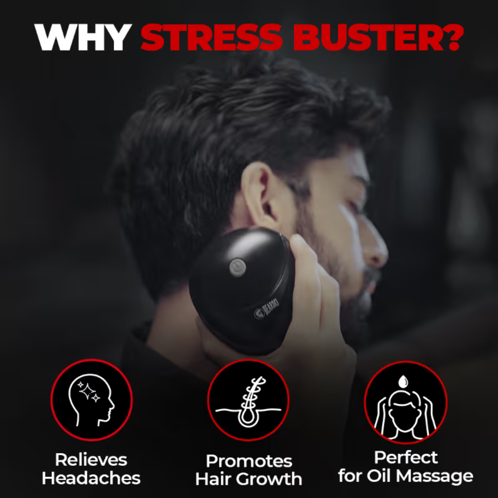 Beardo Stress Buster Electric Scalp Massager 120 Min Run Time & 3 Speed Modes