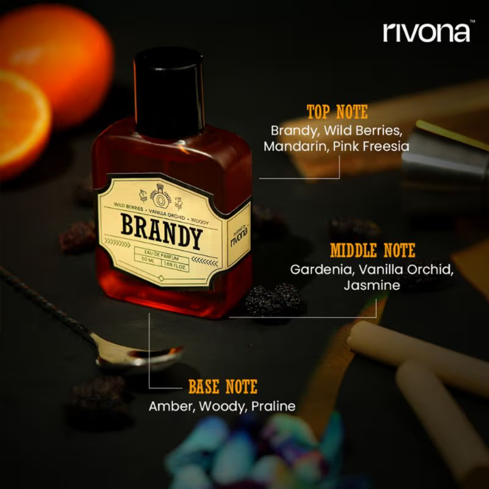 Rivona Naturals Brandy Eau De Parfum For Long Lasting Everyday Fragrance
