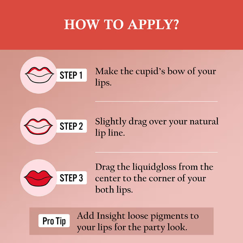 Insight Cosmetics Long Wear Color Rich Lip Gloss, Moisturising Long Wear Formula, Ultra Glossy Finish